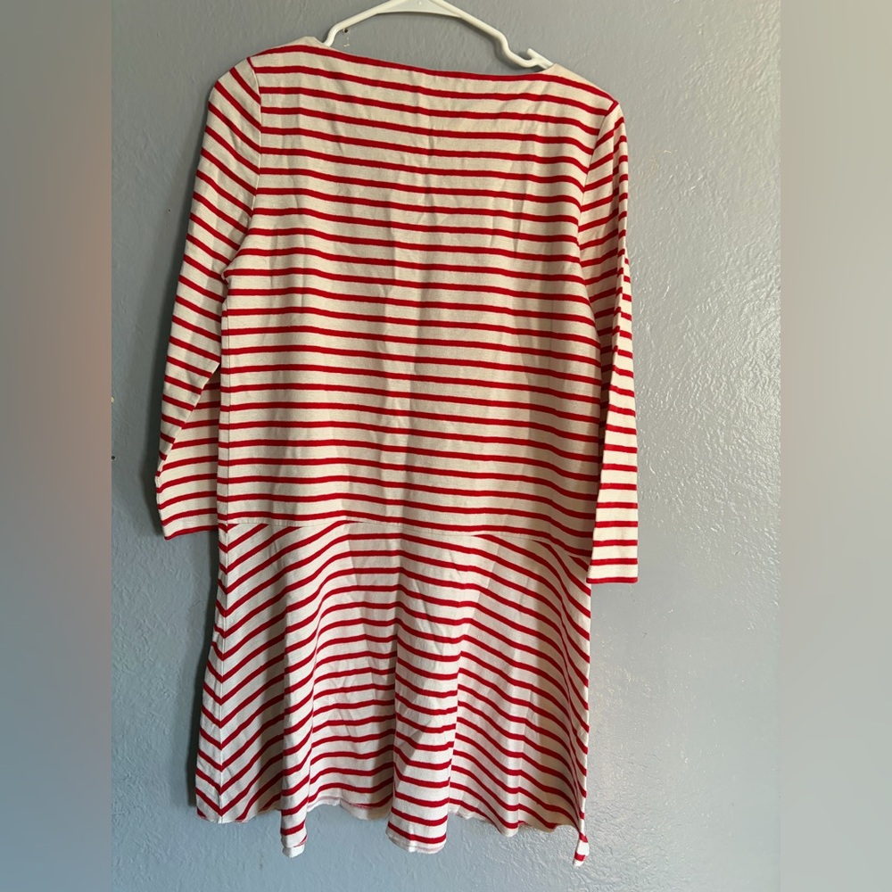 TORY BURCH Drop Waist Nautical Linen‎ Shift Dress - Size M. - Picture 2 of 7